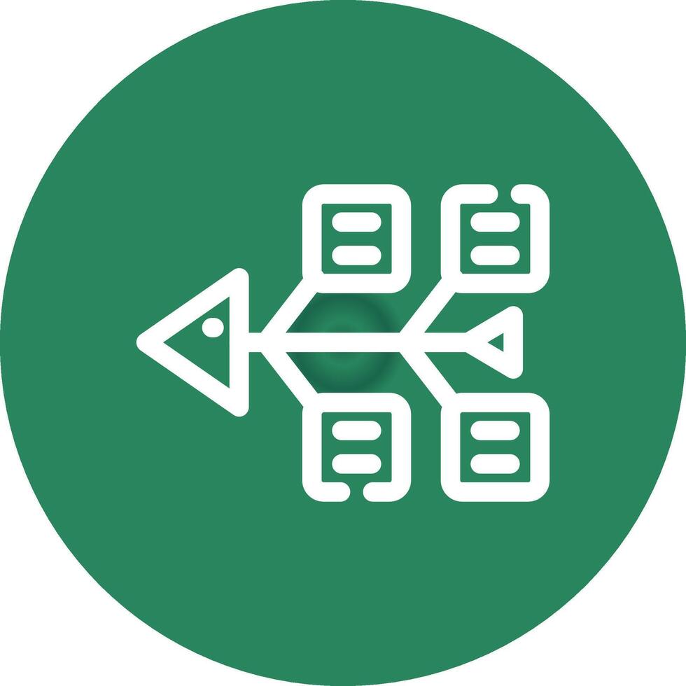 Fishbone Diagram Creative Icon Design vector