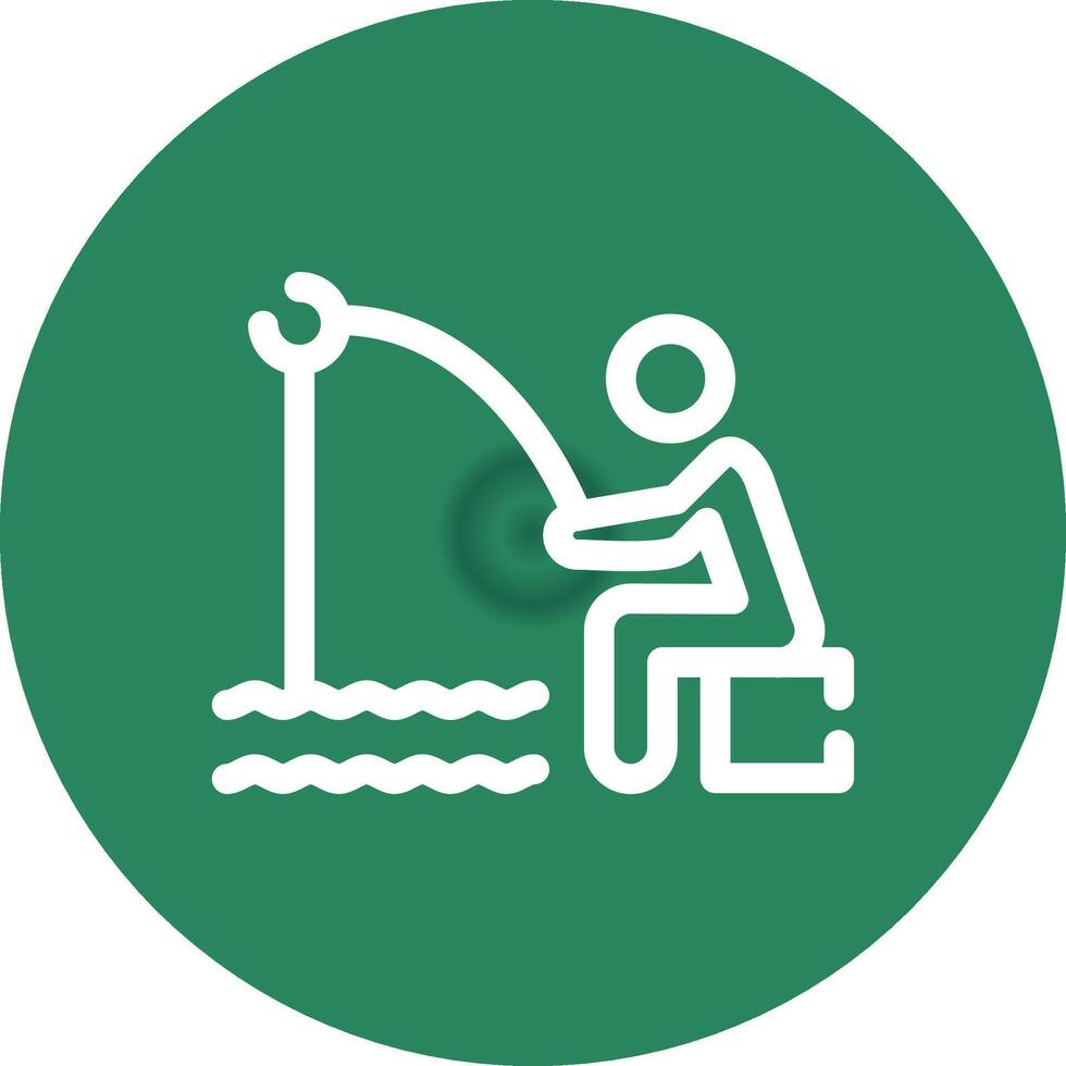 Shore Fishing Creative Icon Design vector