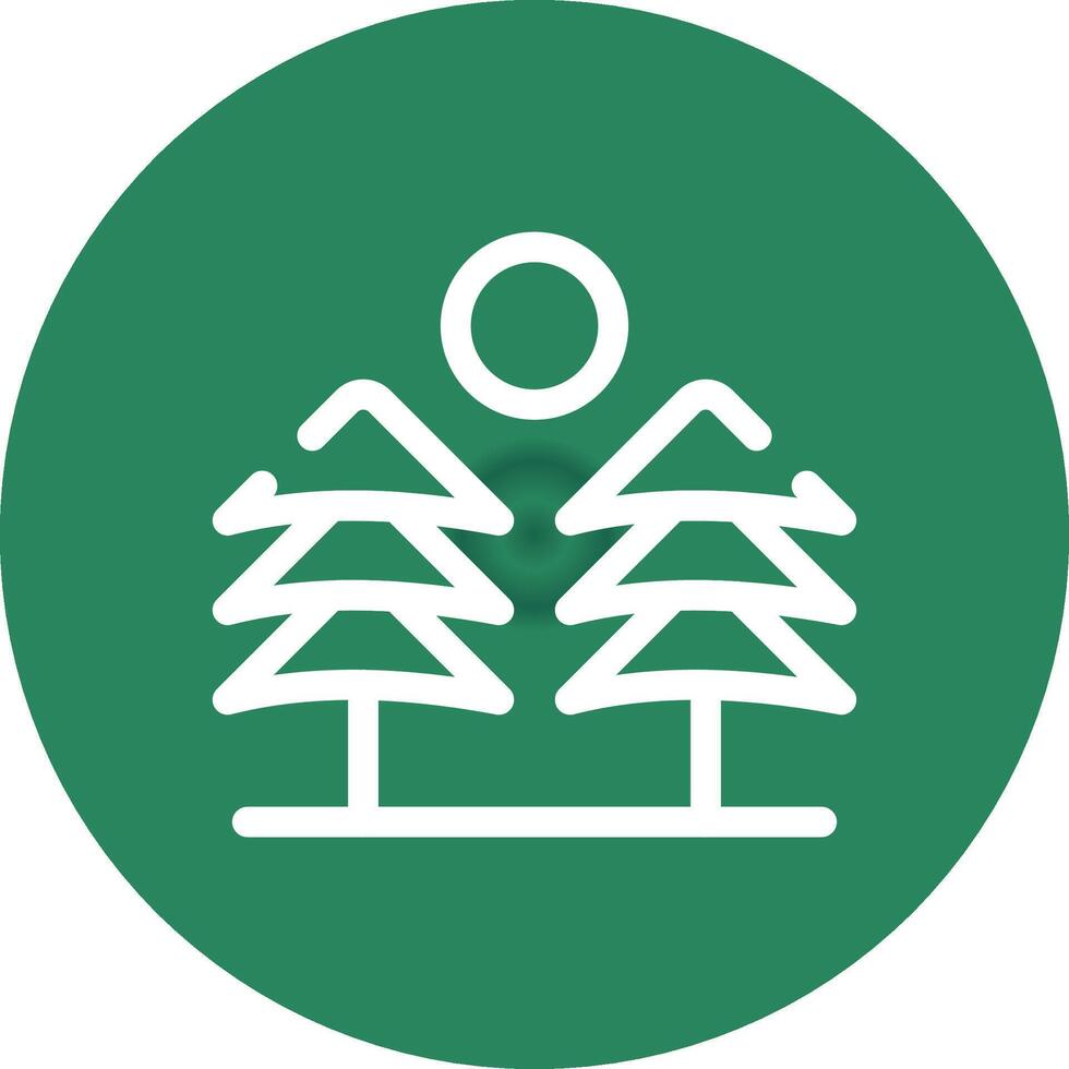 Pine Trees Landscape Creative Icon Design vector