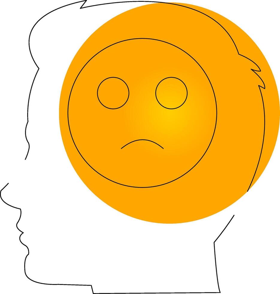Emotions Sad Creative Icon Design vector