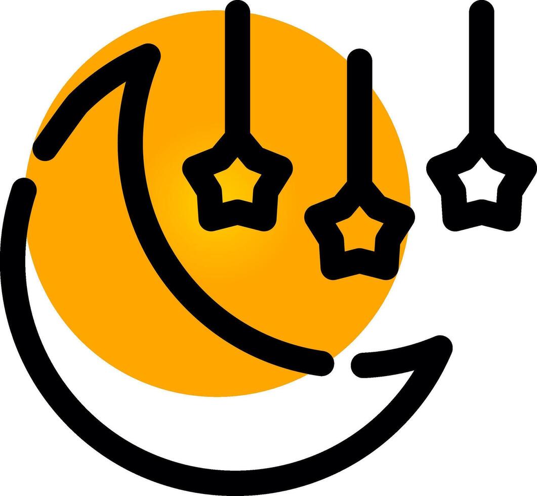 Moon And Stars Creative Icon Design vector