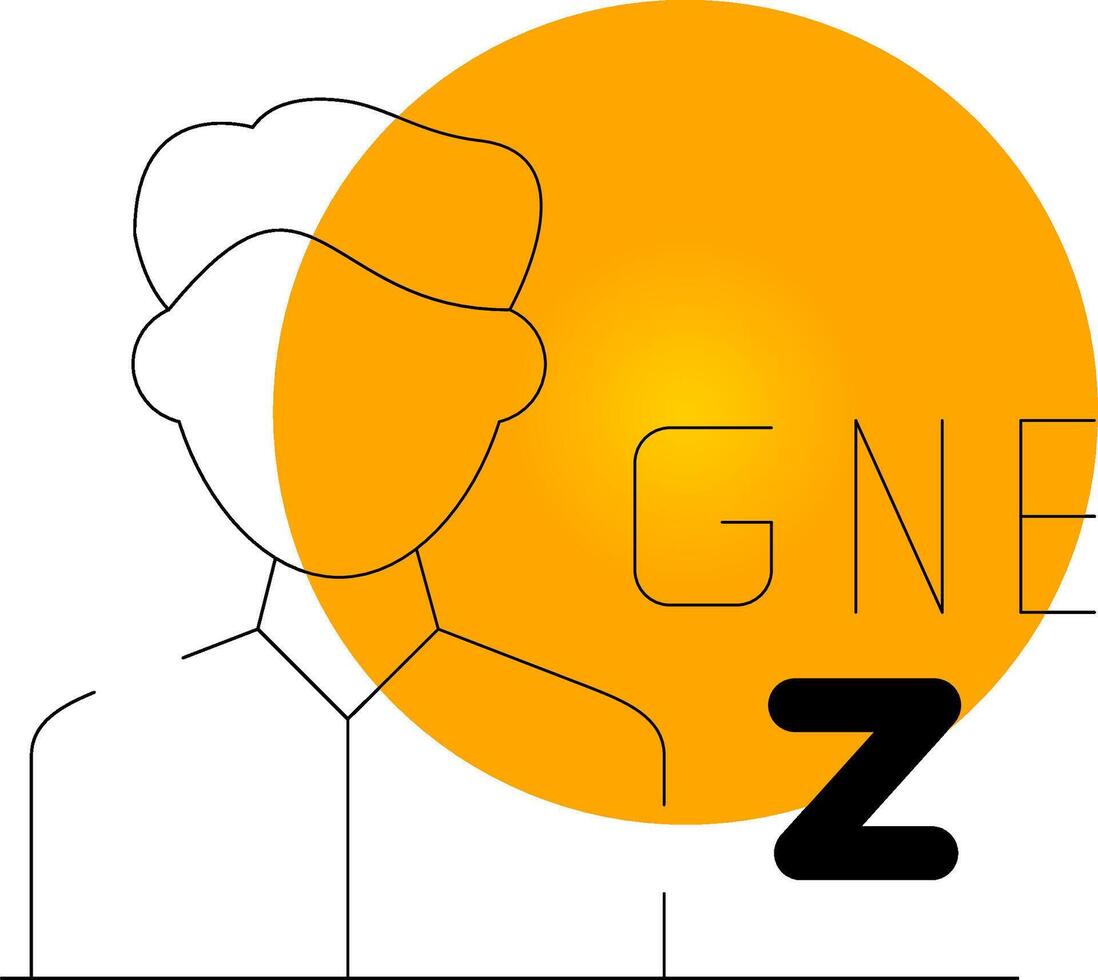 Gen Z Male Creative Icon Design vector