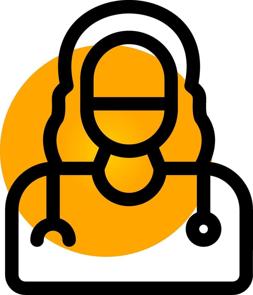 diseño de icono creativo de doctora vector