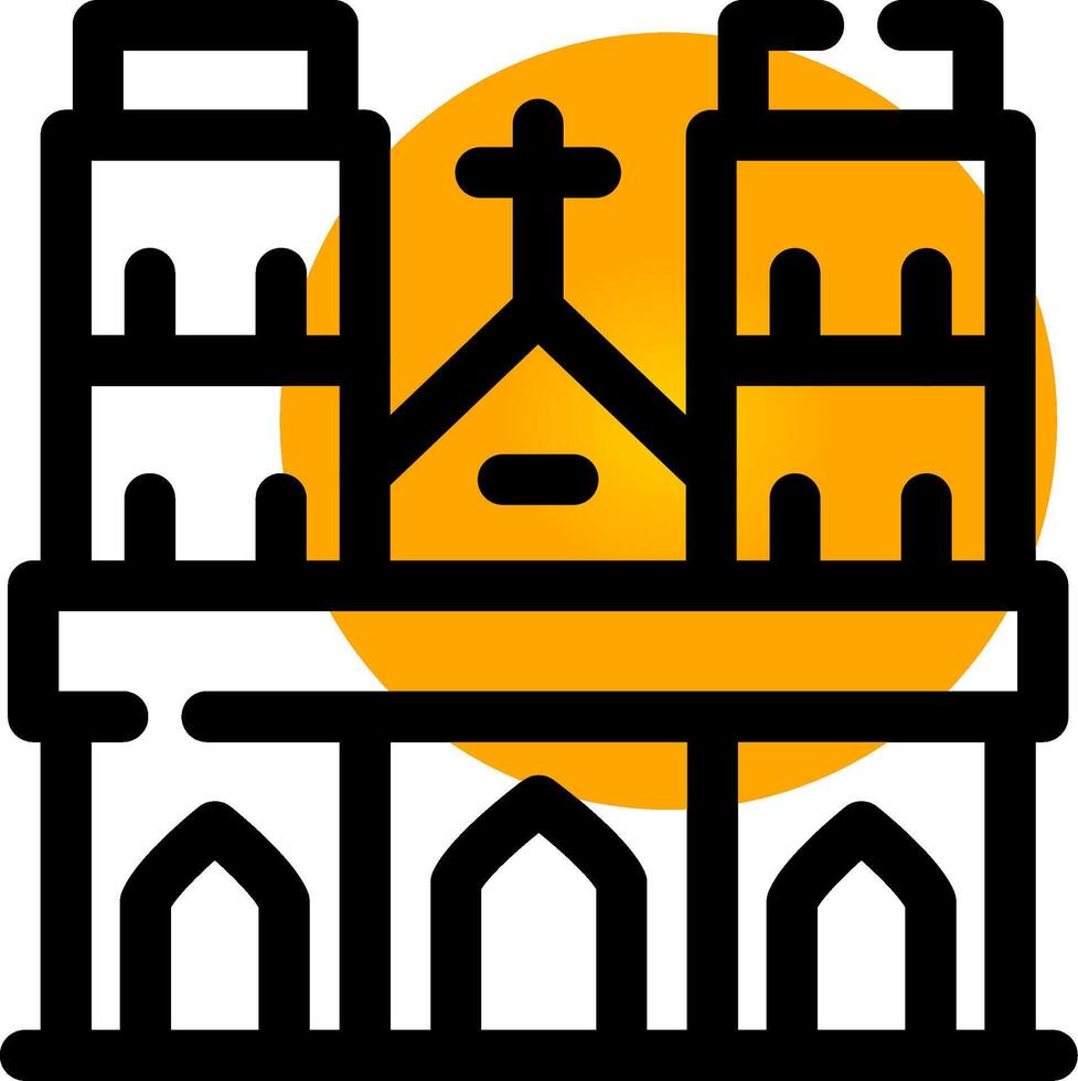 diseño de icono creativo de notre dame vector