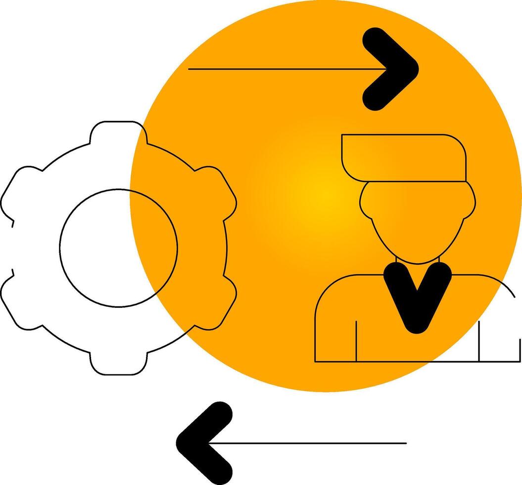 máquina a persona creativo icono diseño vector