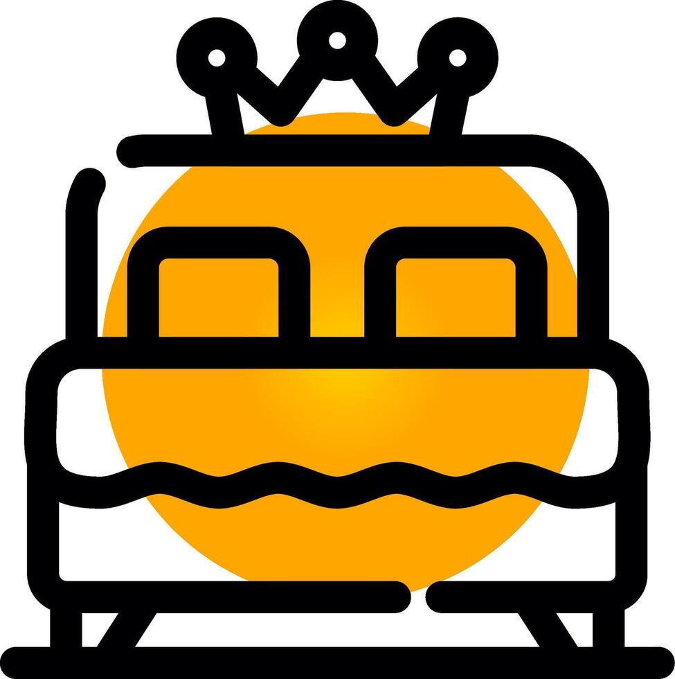 Double Bed Creative Icon Design vector