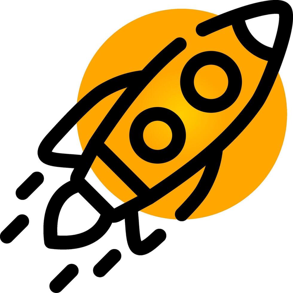 Inclined Rocket Creative Icon Design vector