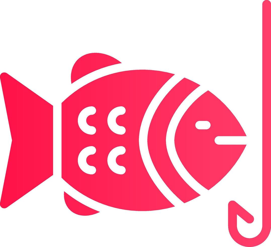 Hooked Fish Creative Icon Design vector