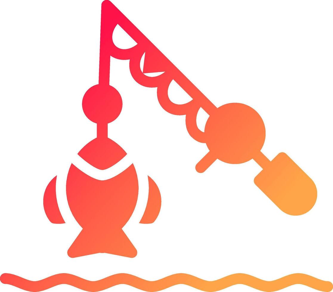 Lake Fishing Creative Icon Design vector