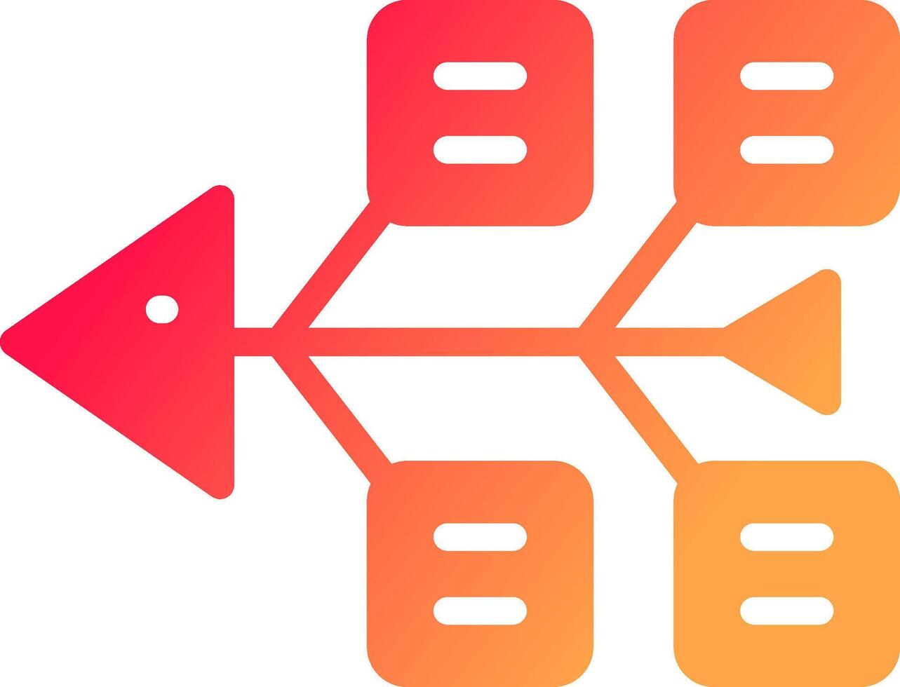Fishbone Diagram Creative Icon Design vector
