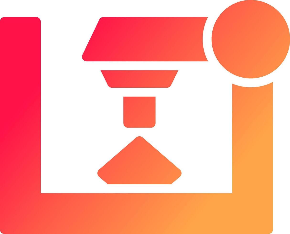 3D Printer Creative Icon Design vector