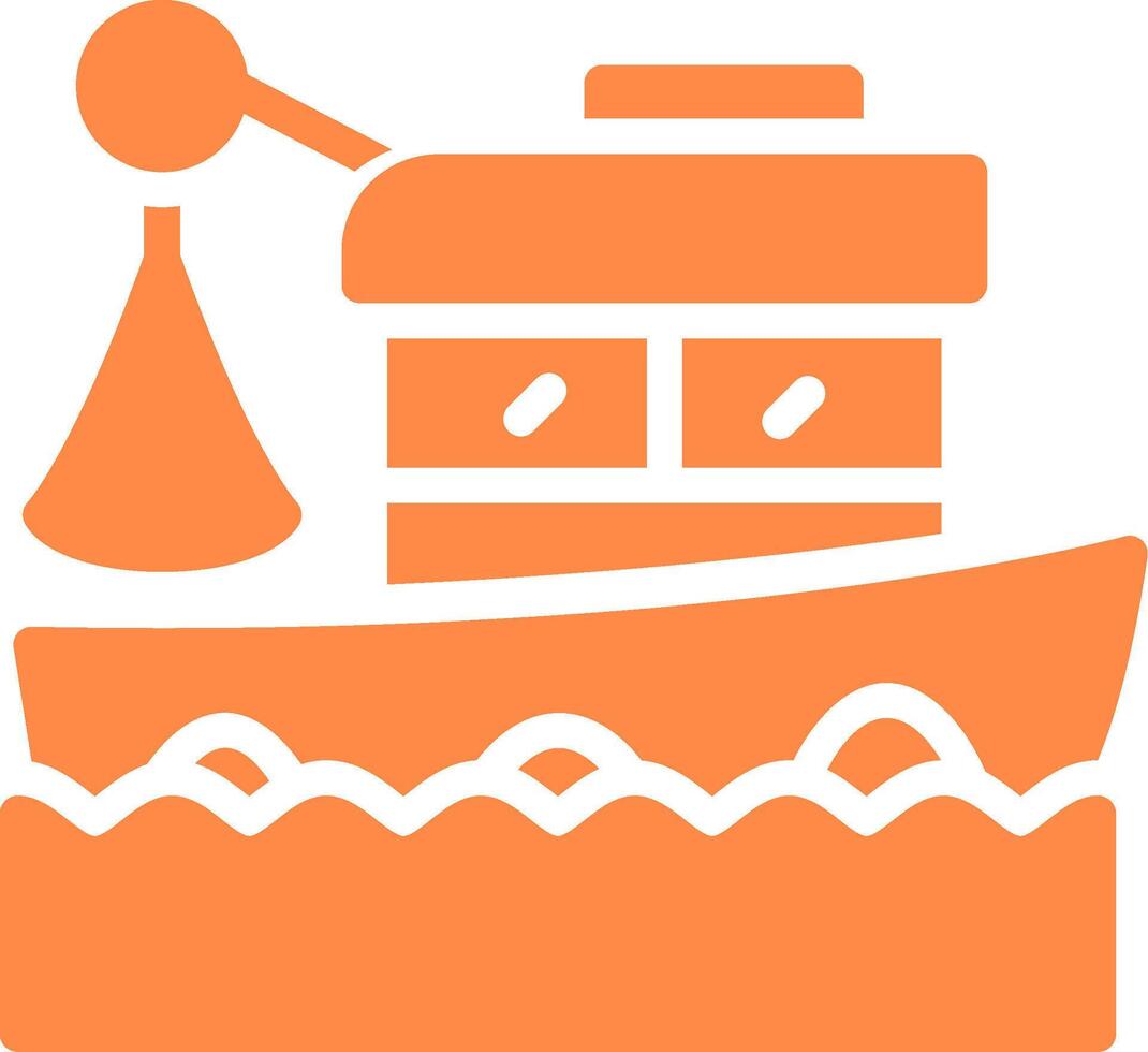 Fishing Boat Creative Icon Design vector