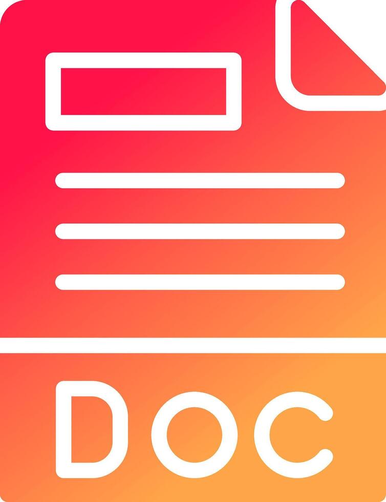 Doc File Format Creative Icon Design vector