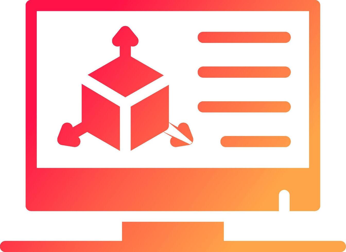 3D Modeling Creative Icon Design vector