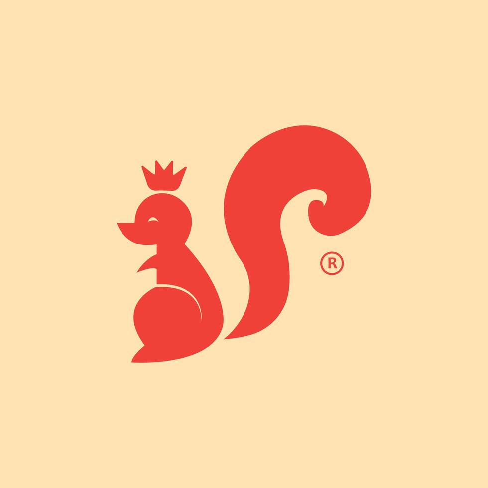 squirrel simple vector logo design for modern company logo