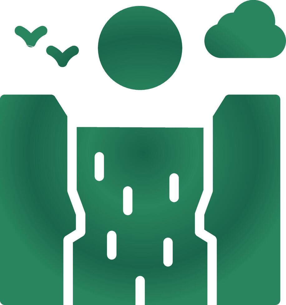 Waterfall Landscape Creative Icon Design vector