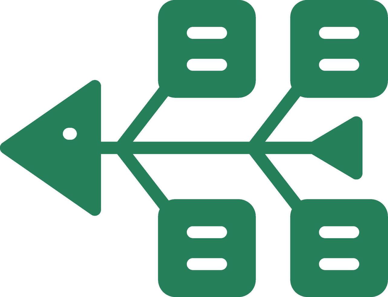 Fishbone Diagram Creative Icon Design vector