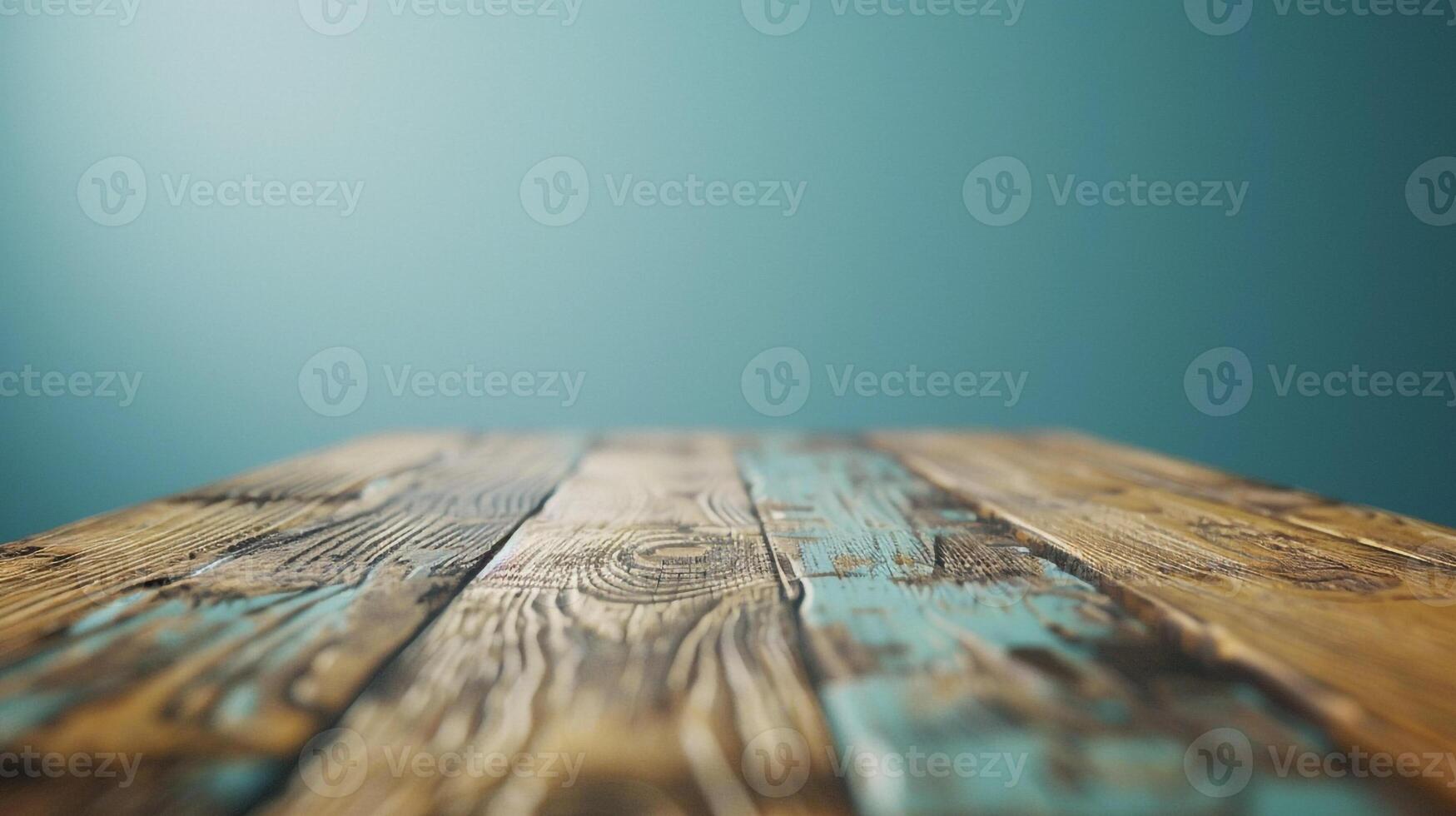 AI generated Abstract natural wood table texture on blue background top view of plank wood for graphic stand product interior design or montage display your product photo