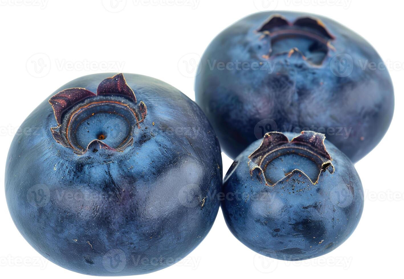 AI generated Detailed view of a blueberry on a transparent background photo