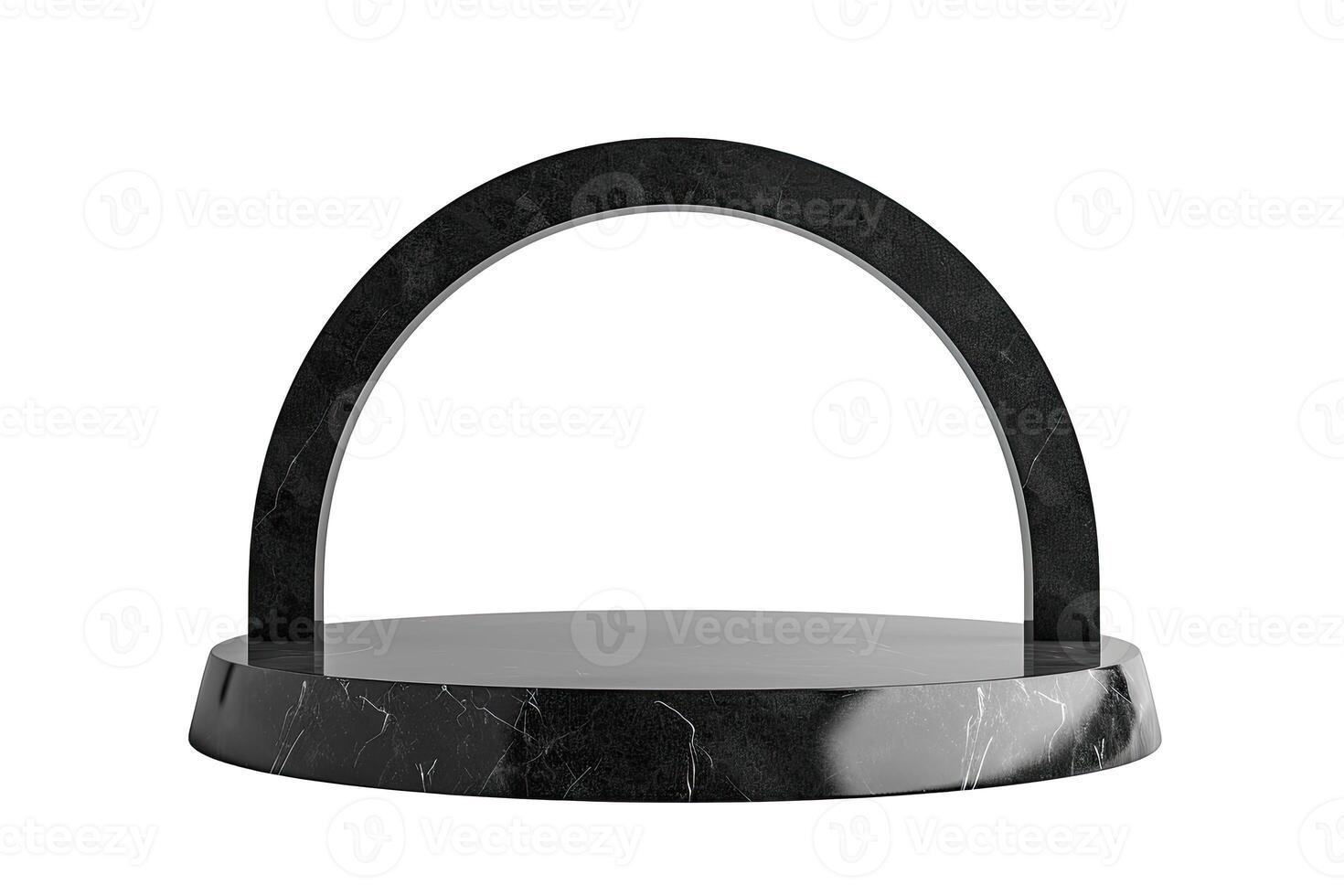 AI generated Abstract pedestal of black color on a transparent background photo