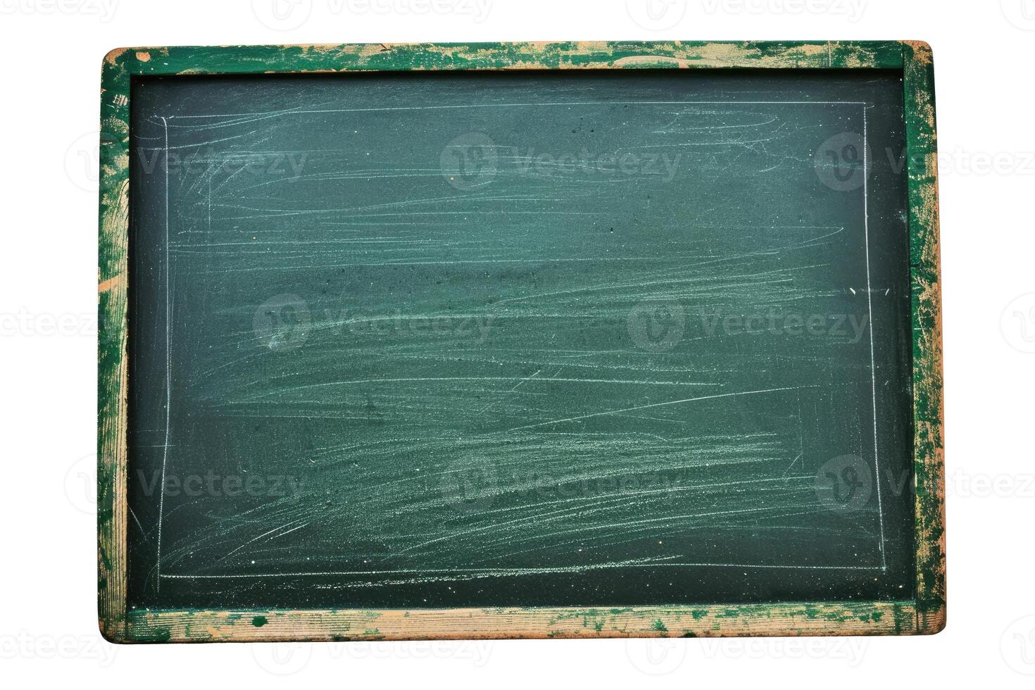 AI generated Empty green chalkboard on a transparent background photo