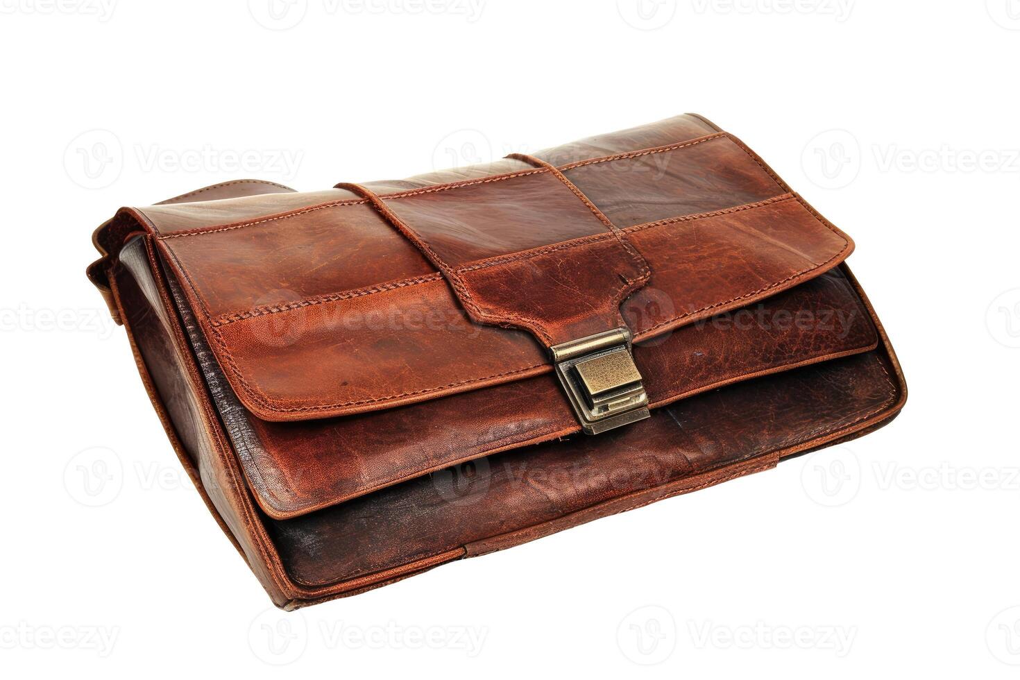 AI generated Brown leather wallet. Old wallet on a transparent background photo