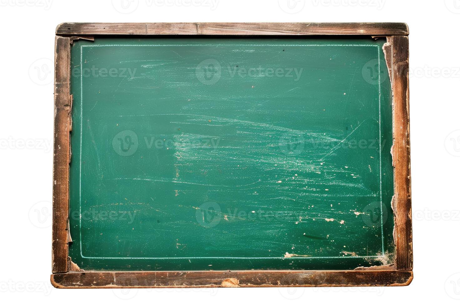 AI generated Empty green chalkboard on a transparent background photo