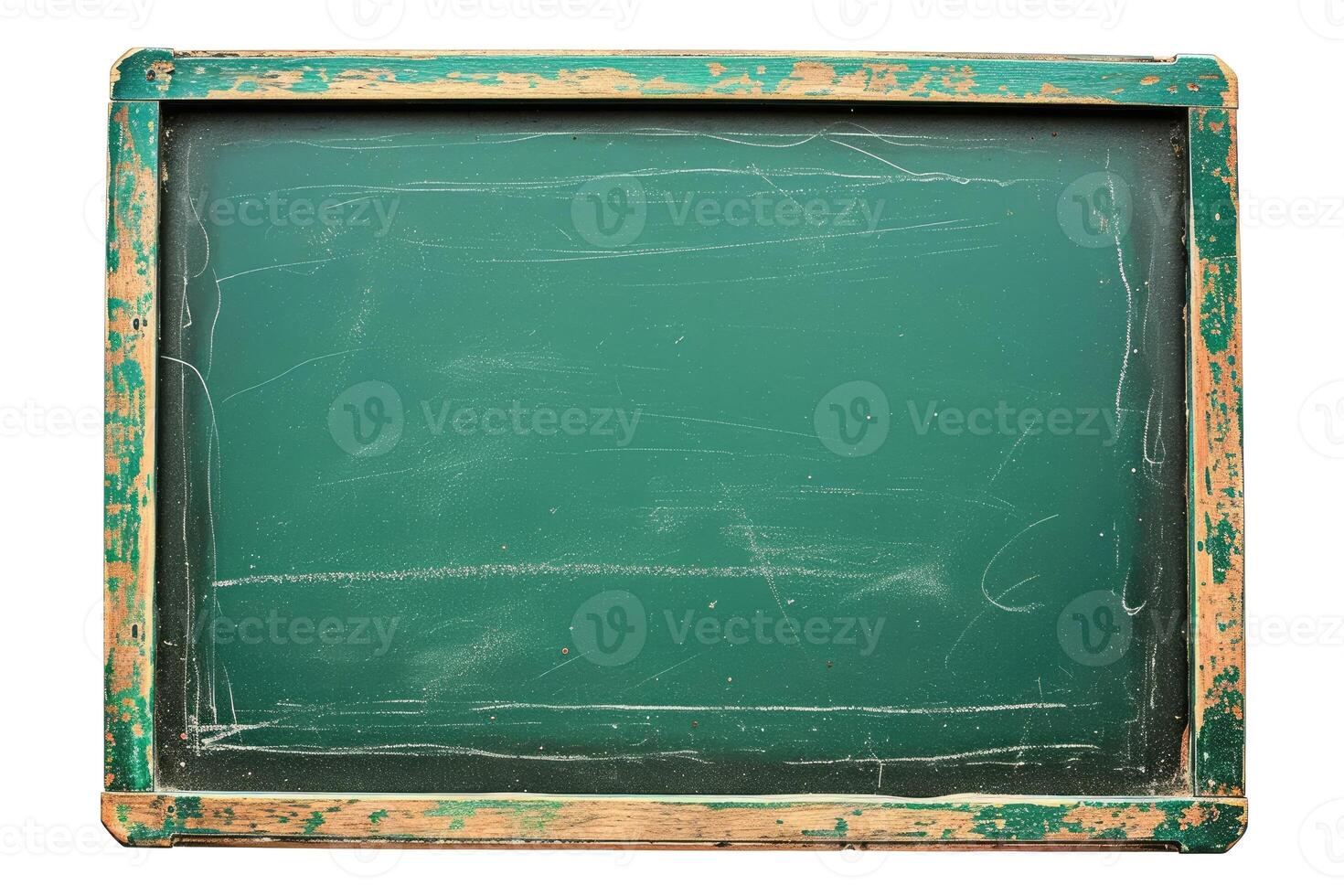 AI generated Empty green chalkboard on a transparent background photo