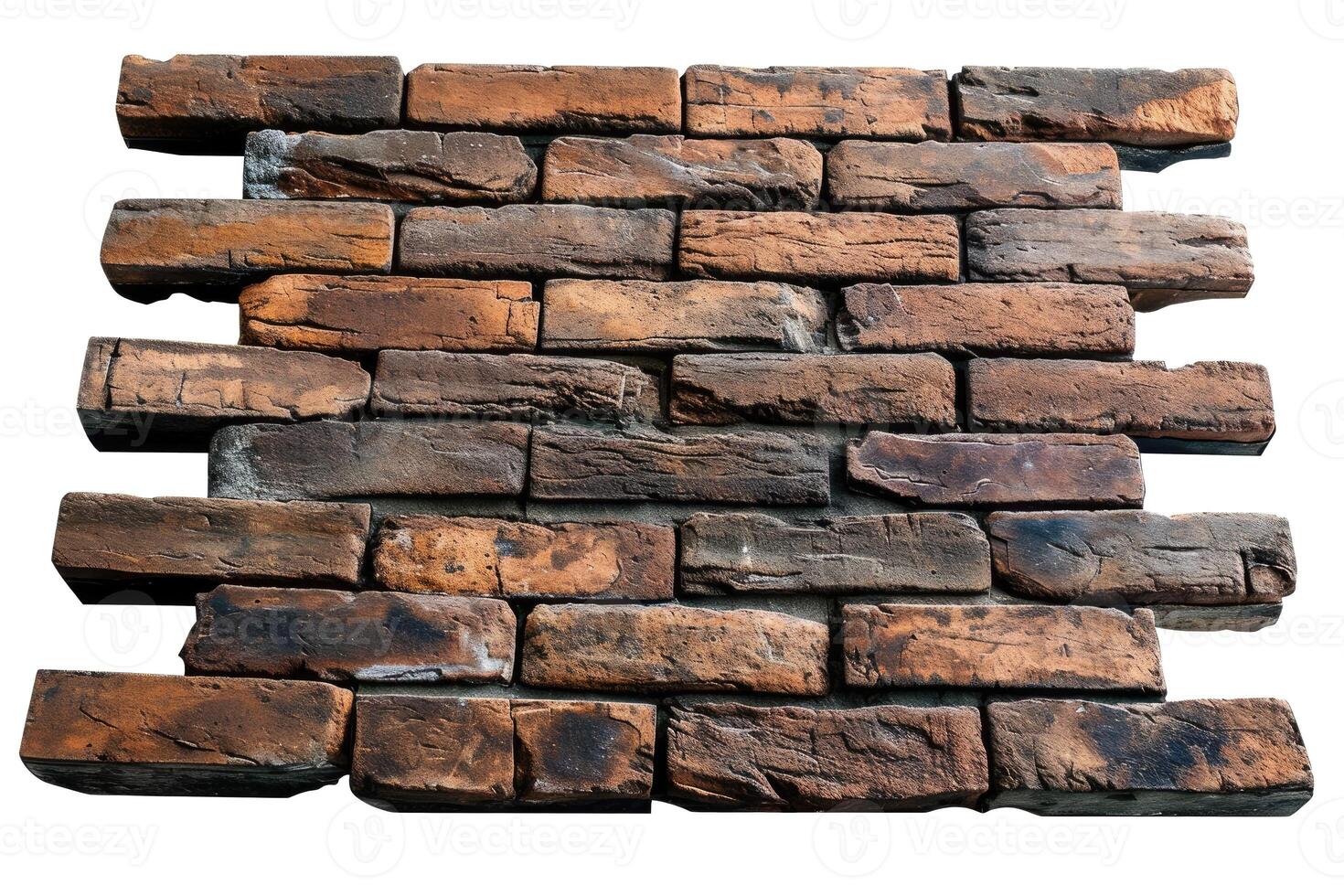 AI generated Brick wall on a transparent background photo