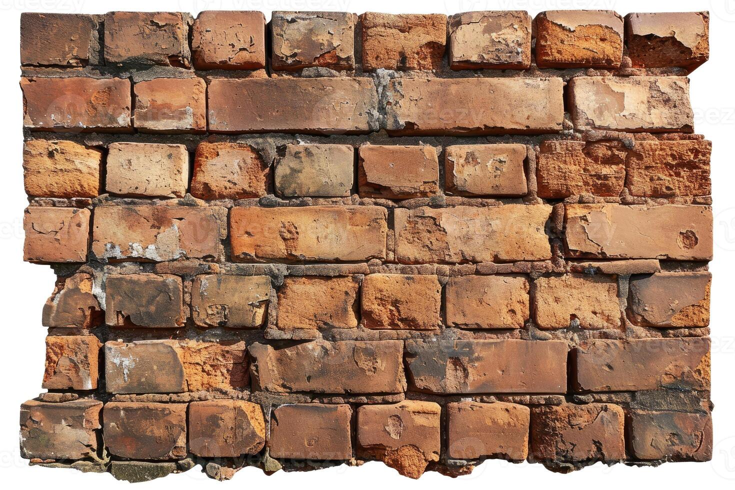 AI generated Brick wall on a transparent background photo