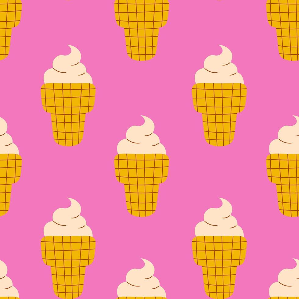 Ice cream vintage seamless pattern vector