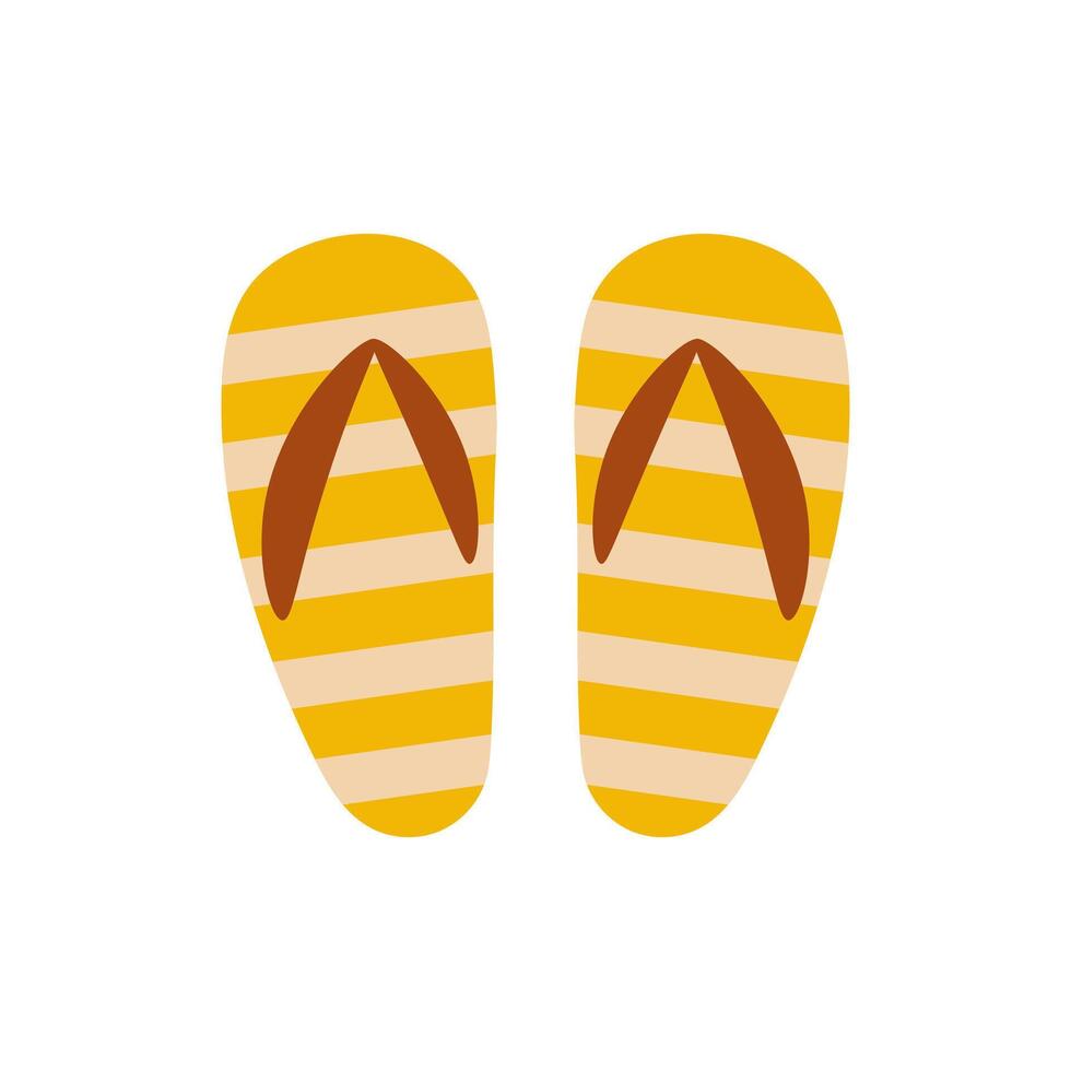 Yellow beach flip flops vector illustration