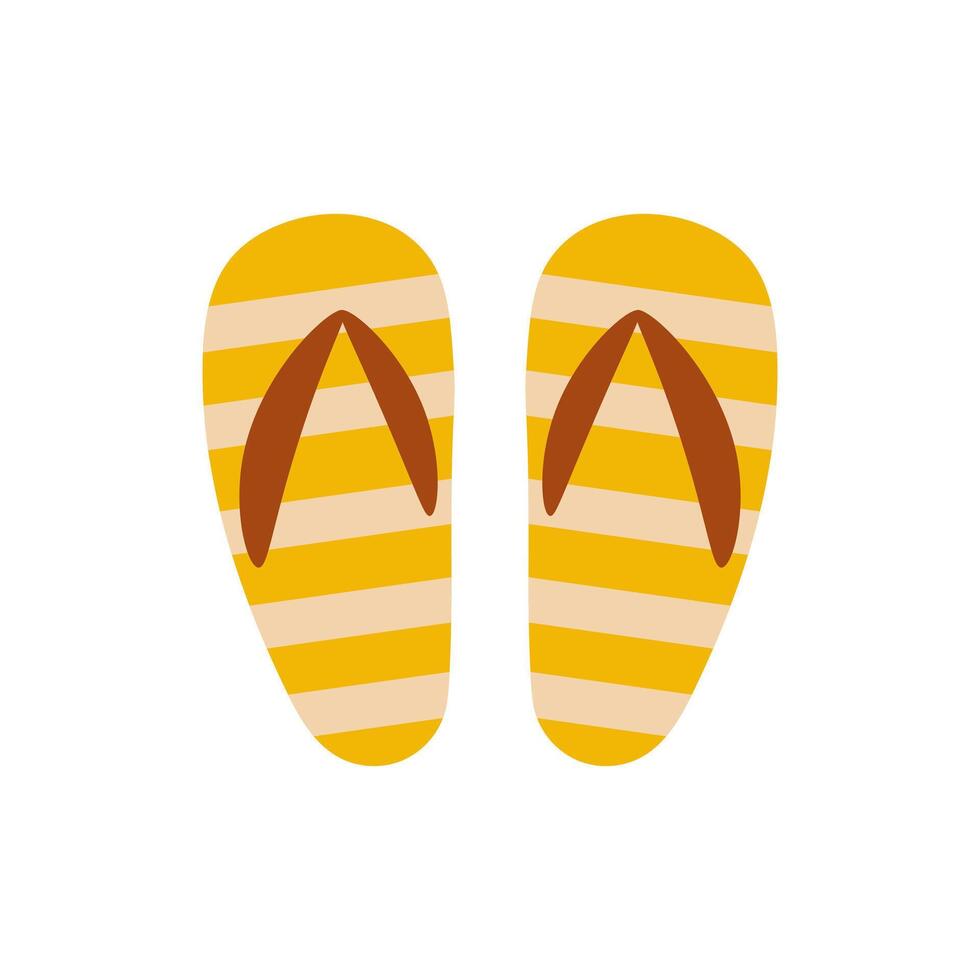 Yellow beach flip flops vector illustration