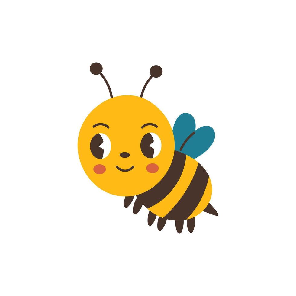 Cute flying bee vector illustration