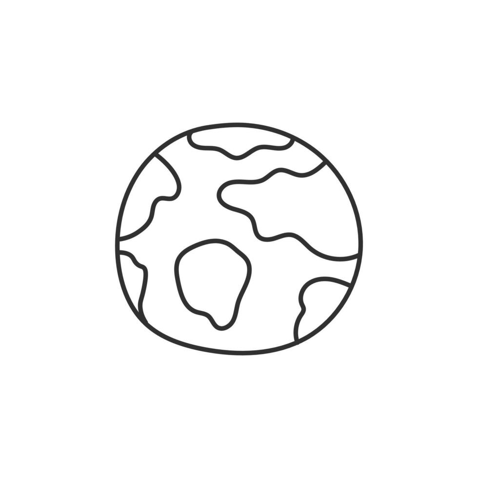 Earth planet doodle vector illustration