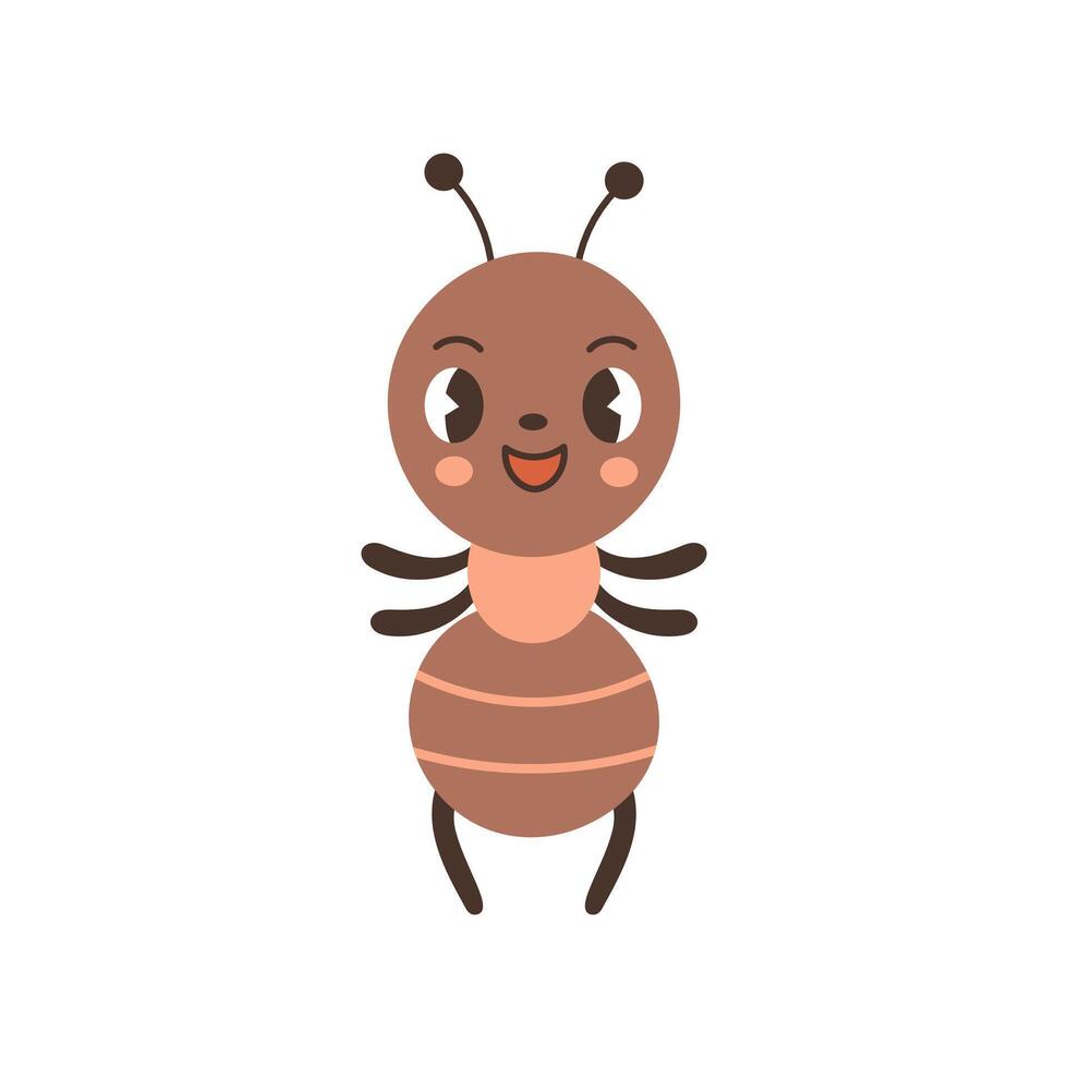 Ant happy cartoon character vector illustration