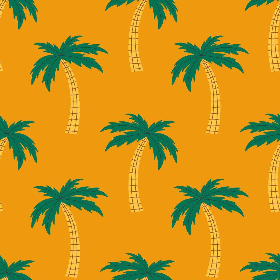 Modern summer seamless pattern with palm tree vector