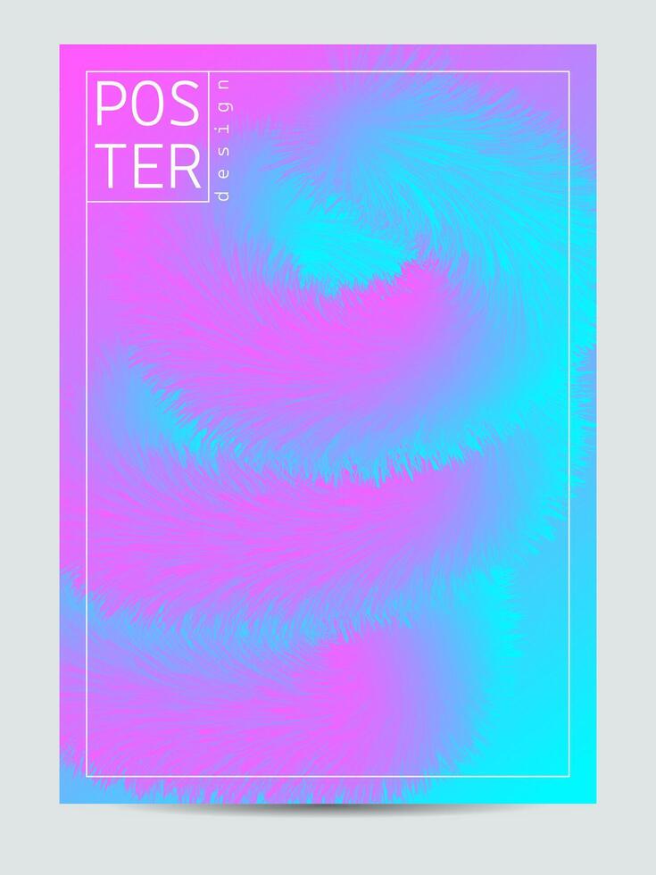 Bright neon poster design pink and blue vector