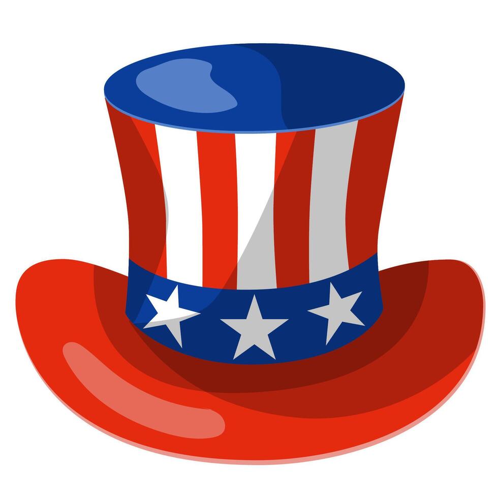 4th of July, USA Independence Day. Vector holiday frame isolated on white background. Paper stars in USA flag colors. Material design for greeting card, flyer, banner, poster.