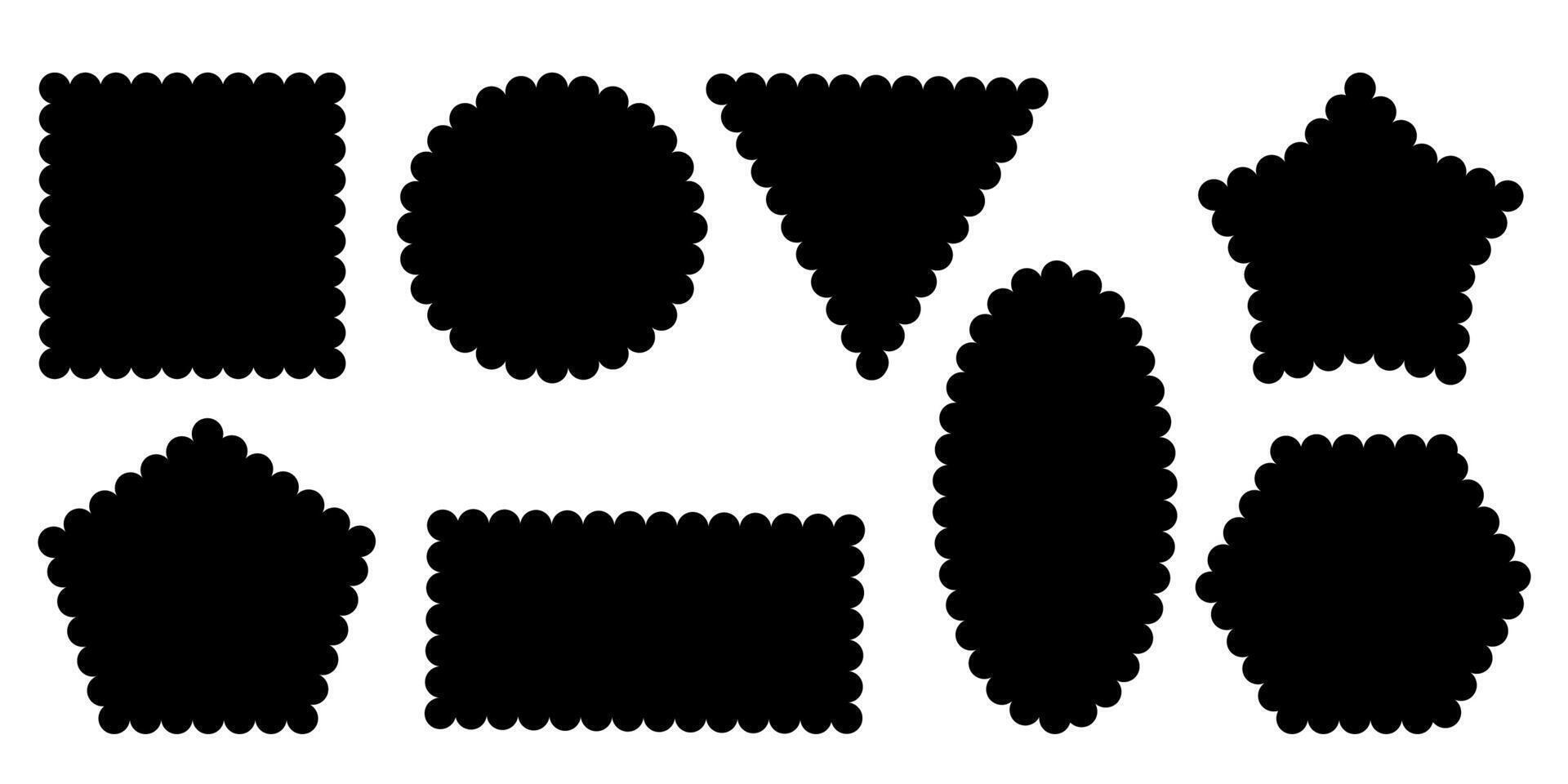 Set of simple scalloped elements vector