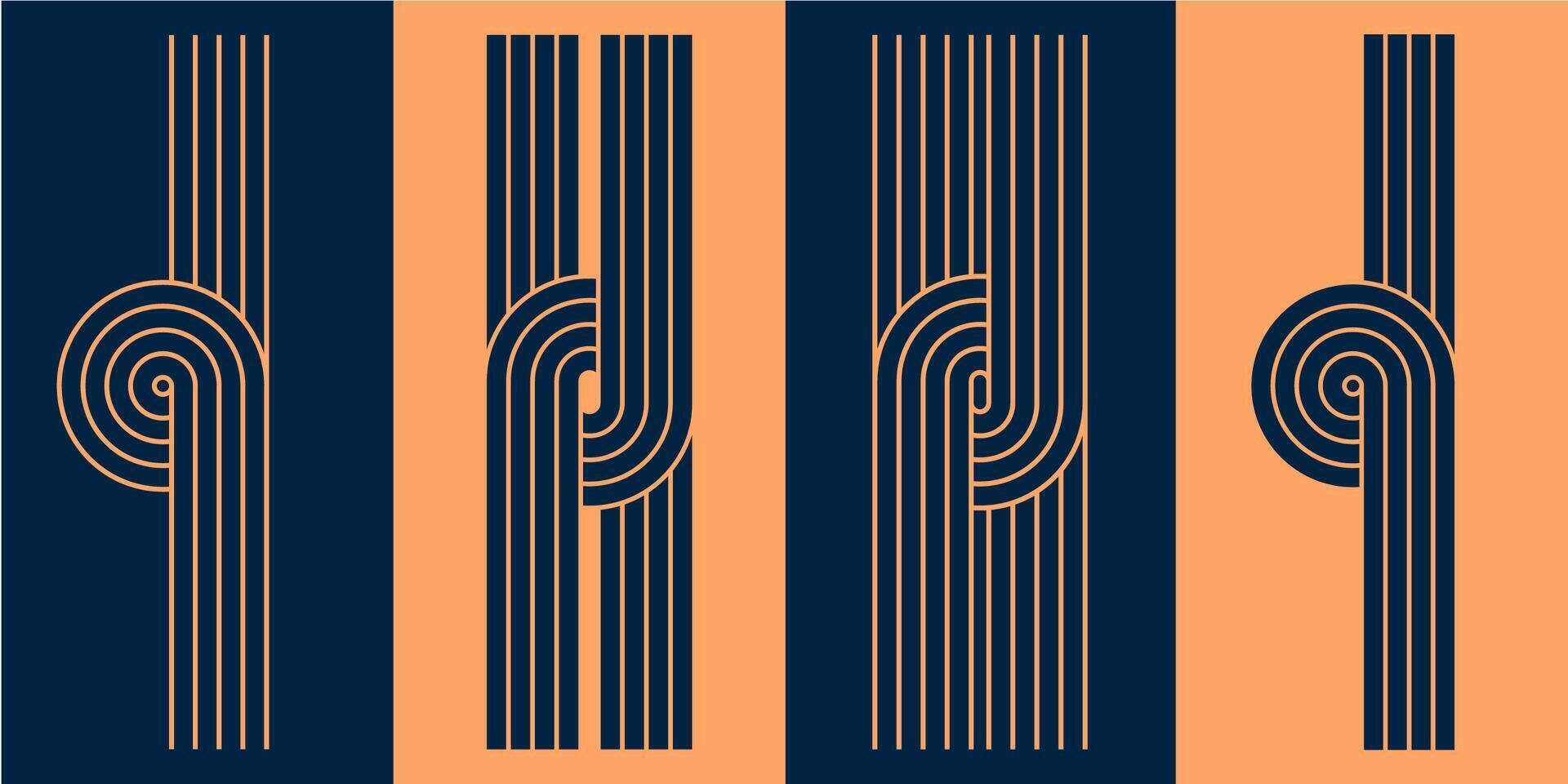 Nordic boho minimal organic drawings featuring aesthetic retro prints. Zen patterns intertwining geometric lines. vector