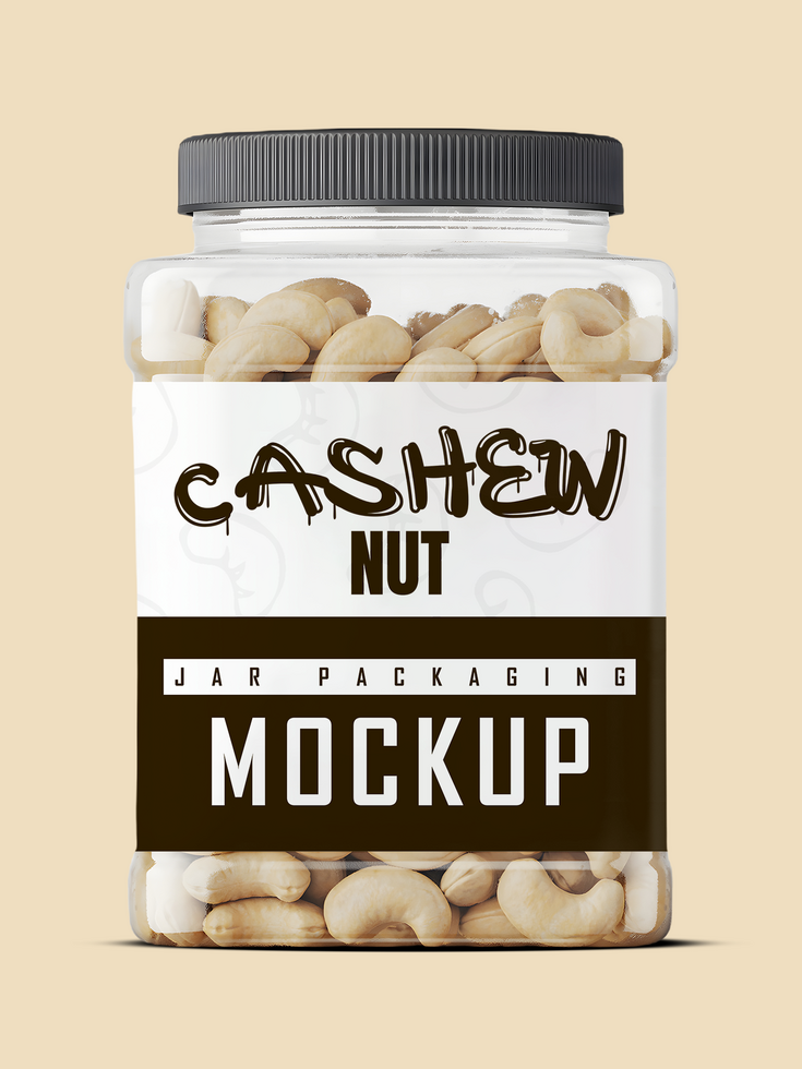 Cashew Nut Jar Mockup psd file