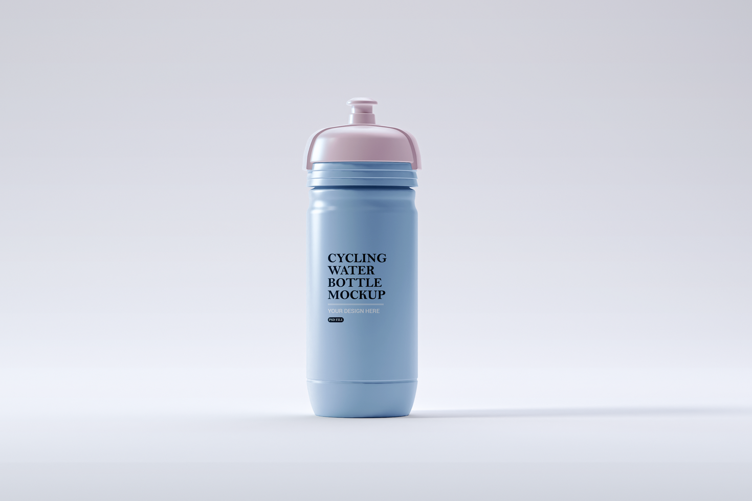 3d Cycling water bottle packaging mockup front view psd