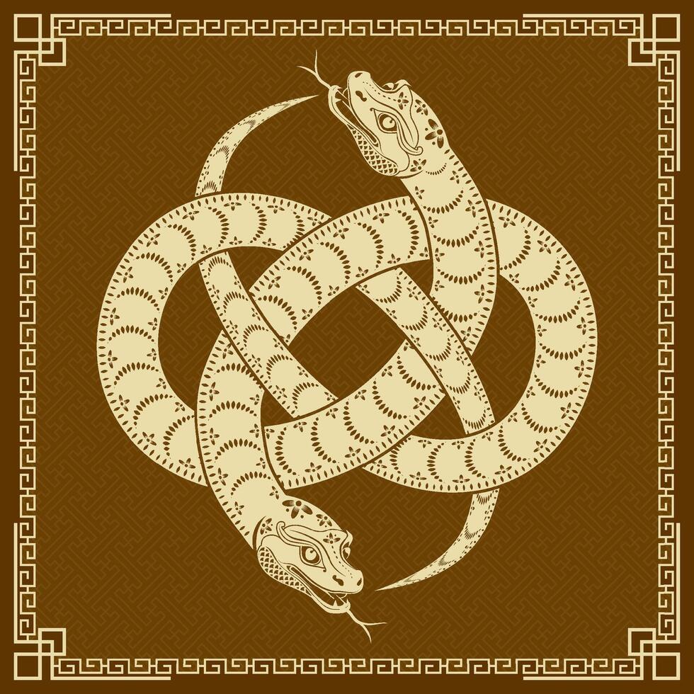 Happy Chinese new year 2025 Zodiac sign, year of the Snake vector