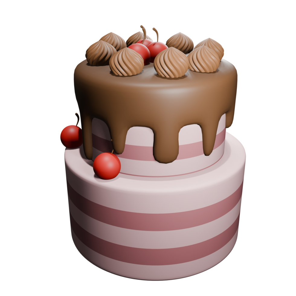 bolo de chocolate com cerejas png