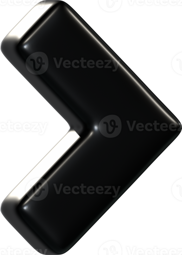 3D Arrow Drag Side Black png
