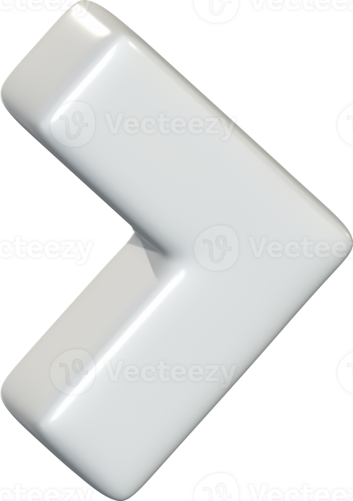3D Arrow Drag Side White png