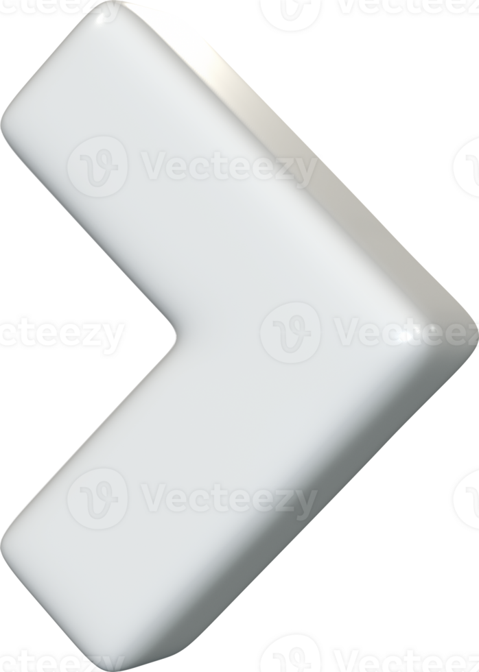 3D Arrow Drag Side White png
