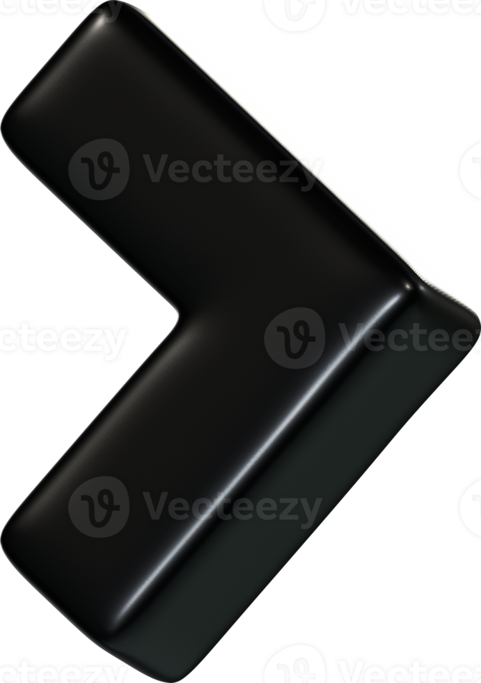 3D Arrow Drag Side Black png