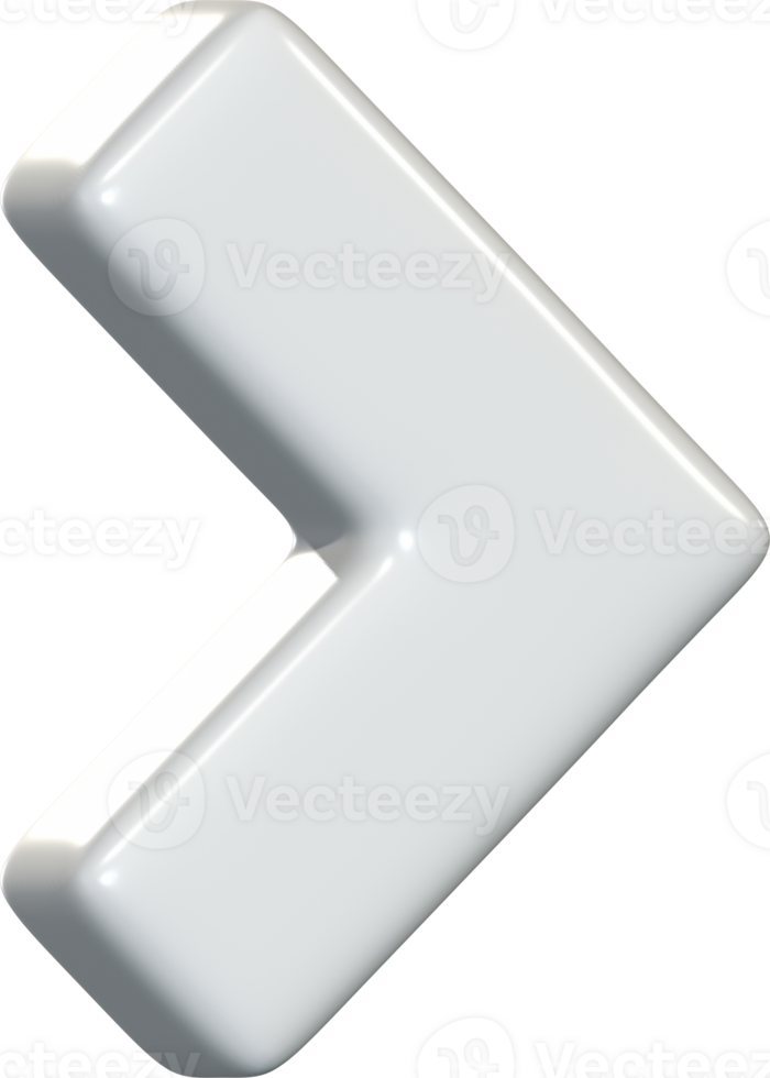 3D Arrow Drag Side White png